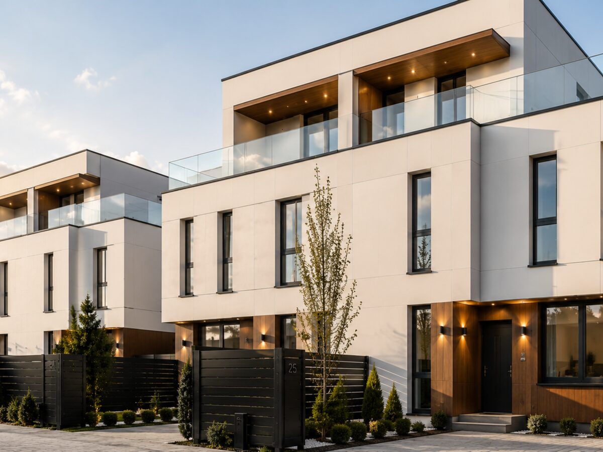 MTM Luxury Villas — conceptual exterior presentation image, dusk